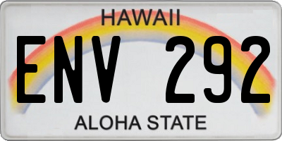 HI license plate ENV292