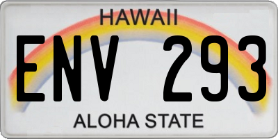 HI license plate ENV293