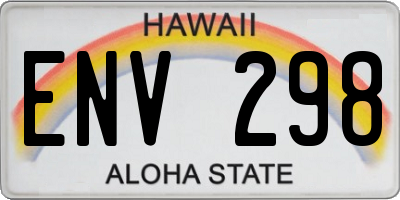 HI license plate ENV298
