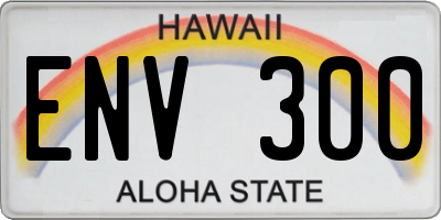 HI license plate ENV300