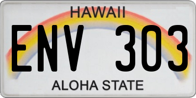 HI license plate ENV303
