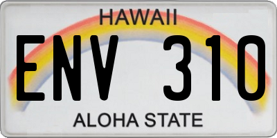 HI license plate ENV310