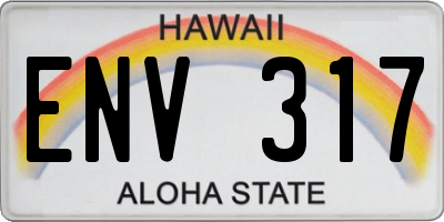 HI license plate ENV317