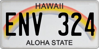 HI license plate ENV324