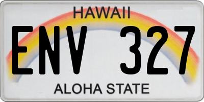 HI license plate ENV327