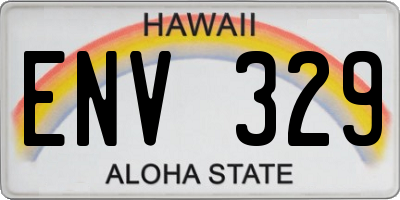 HI license plate ENV329