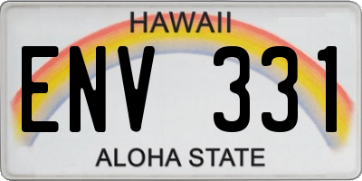 HI license plate ENV331