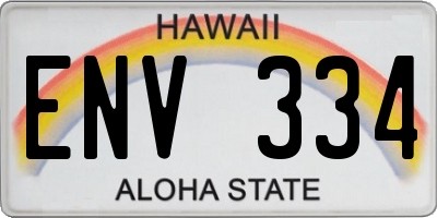 HI license plate ENV334