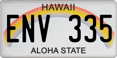 HI license plate ENV335