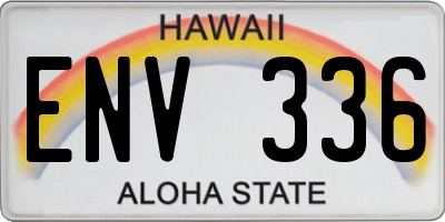 HI license plate ENV336