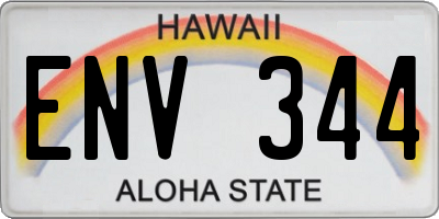 HI license plate ENV344