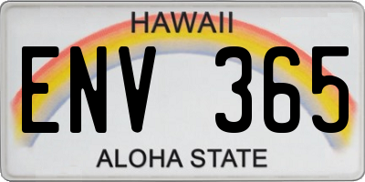 HI license plate ENV365