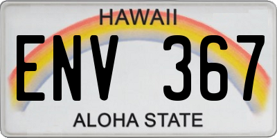 HI license plate ENV367