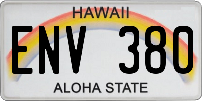 HI license plate ENV380