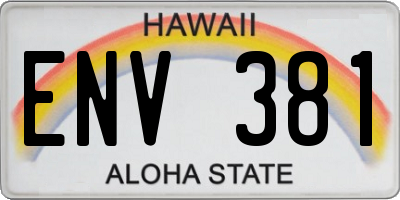 HI license plate ENV381