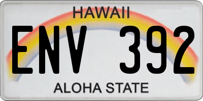 HI license plate ENV392