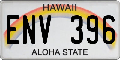 HI license plate ENV396