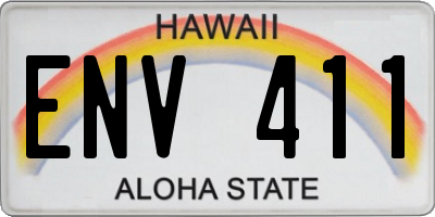 HI license plate ENV411