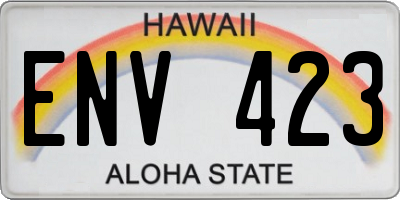 HI license plate ENV423