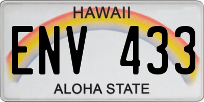 HI license plate ENV433
