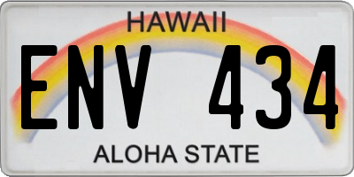 HI license plate ENV434