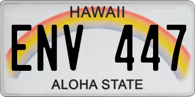 HI license plate ENV447