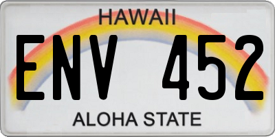 HI license plate ENV452