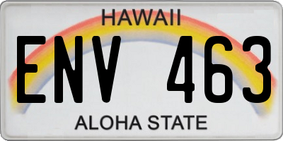 HI license plate ENV463