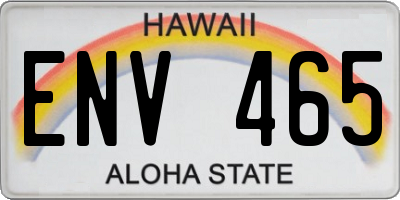 HI license plate ENV465