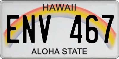 HI license plate ENV467