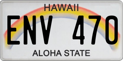 HI license plate ENV470
