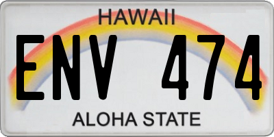 HI license plate ENV474