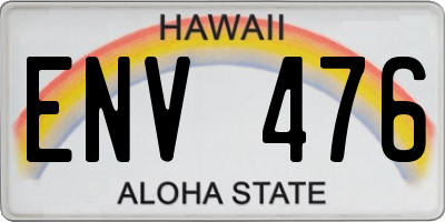 HI license plate ENV476