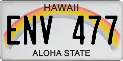 HI license plate ENV477