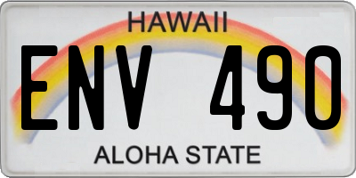 HI license plate ENV490
