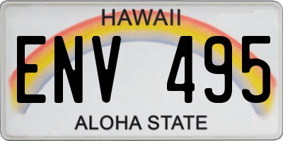 HI license plate ENV495