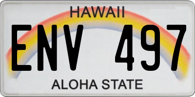 HI license plate ENV497
