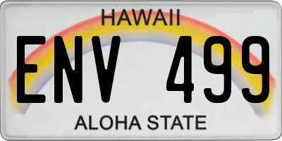 HI license plate ENV499