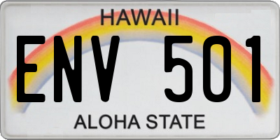 HI license plate ENV501