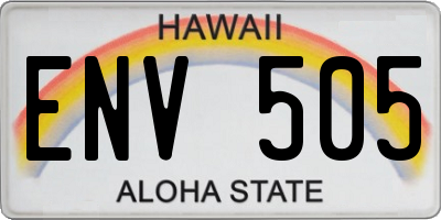HI license plate ENV505