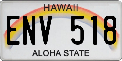 HI license plate ENV518
