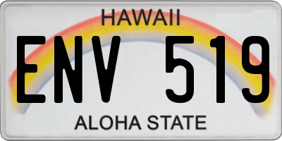 HI license plate ENV519