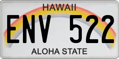 HI license plate ENV522