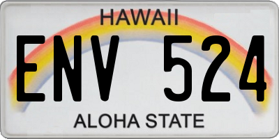 HI license plate ENV524