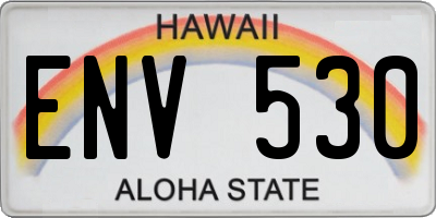 HI license plate ENV530