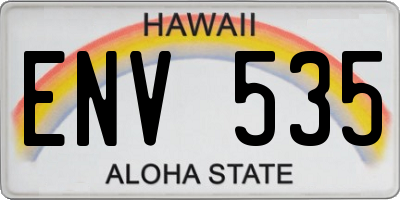 HI license plate ENV535