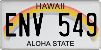 HI license plate ENV549