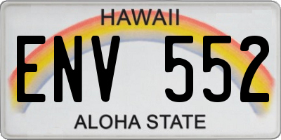 HI license plate ENV552
