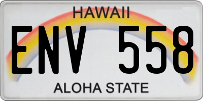 HI license plate ENV558