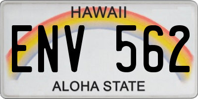 HI license plate ENV562
